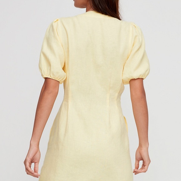 Aritzia Wilfred Caprice Yellow Linen Dress - Picture 4 of 6